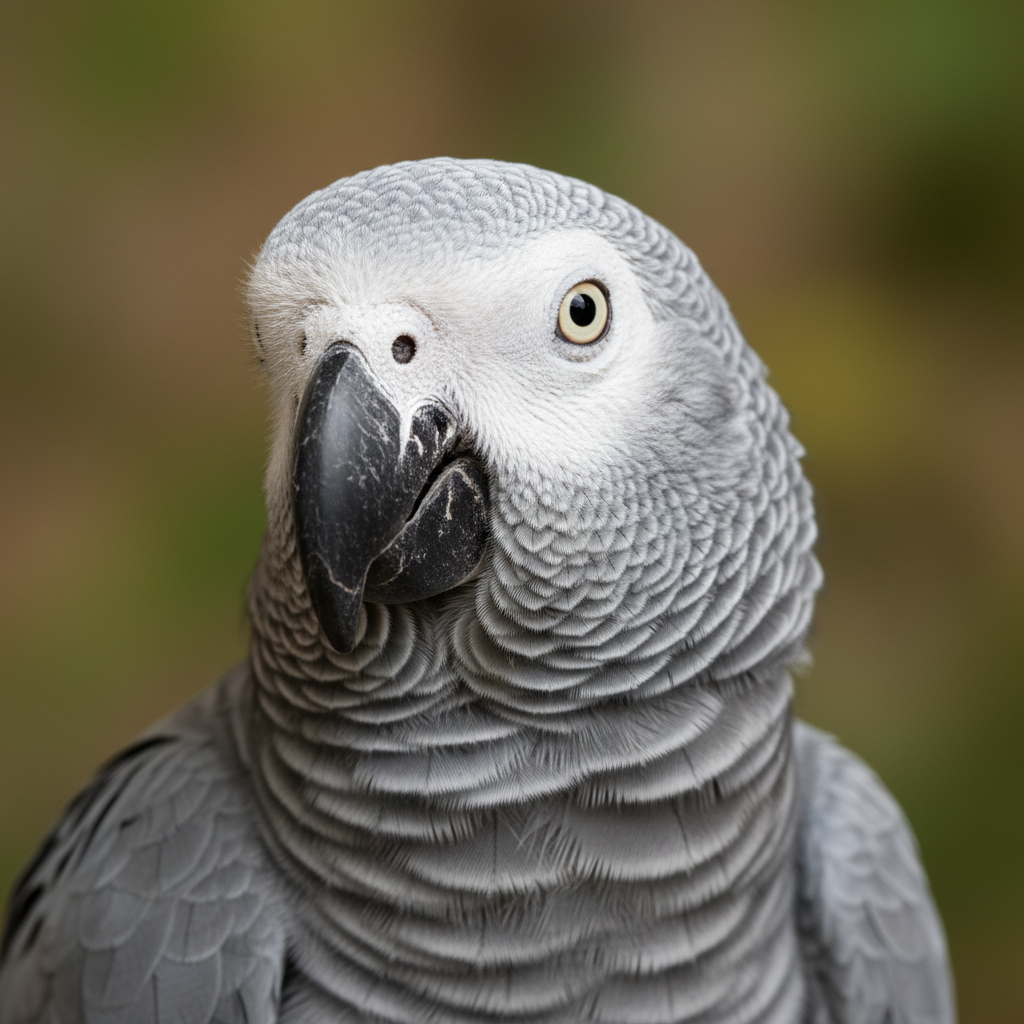 Close-up portrait of African Grey